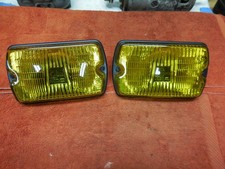 Cibie Type 35 Airport Amber Fog Lens Pair Genuine Black Bezel Vintage Nos