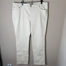 NWT Ralph Lauren Jeans Co Classic Straight Womens 18W LRL Cream Ivory Pants NEW