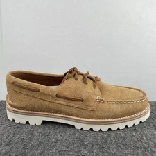 Sperry Authentic Original 3-Eye Leather Boat Shoes Beige STS24890 Men's 11 NEW
