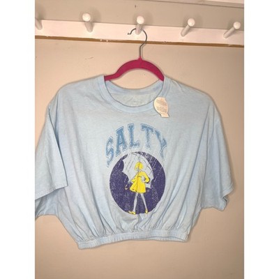 OFFLINE by Aerie Morton Salt Girl Graphic Crop Tee Blue XS Y2K