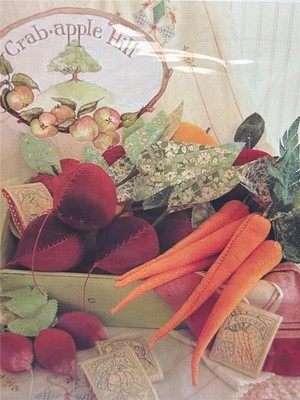 CRAB-APPLE HILL Pattern - #817 BEETS, RADISHES, CARROTS & APPLES Pin cushions