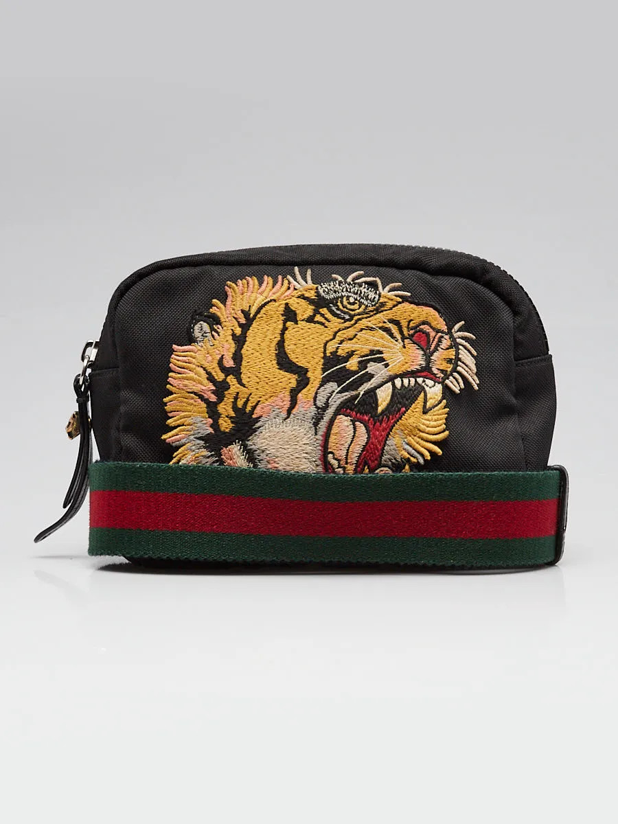 Gucci Black Nylon Tiger Patch Crossbody Bag | eBay