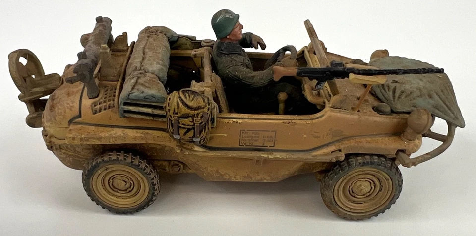 Forces of Valor 1:32 German Schwimmwagen 166 WWII w/ Soldier Canopy & Card - Image 2 of 4