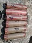 Lot Of 6 Rolls Of 1970's Lincoln Cents. USA Minted. Copper . 300 Coins. #BOX1
