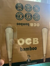 OCB Virgin Unbleached Cone 1 1/4 Size 32 x 6 (192 Cones) Free Shipping