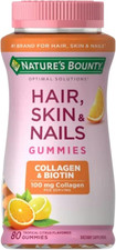 Optimal Solutions Hair, Skin & Nails with Biotin and Collagen, Citrus-Flavored G