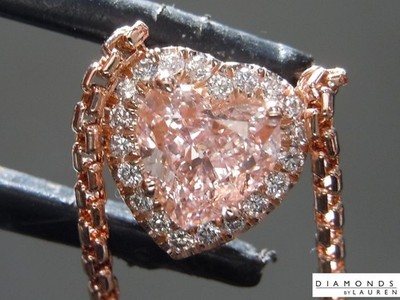 0.81ct Pink VS2 Heart Shape Lab Grown Diamond Pendant R11115 Diamonds by Lauren