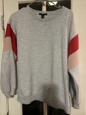 Forever 21 Sweatshirt Gray/ Pink/Red Size Medium This Gives AV Nation Vibes 