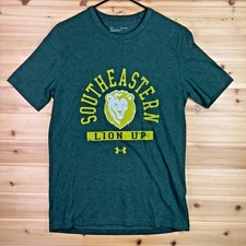 Under Armour T-Shirt Mens Small Southeastern Louisiana University Lions Green