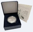 2016 W American Eagle Silver Dollar 1 oz Burnished Uncirculated w/ Box COA