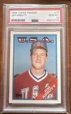 1988 Topps Traded Jim Abbott PSA 10 Rookie Card RC