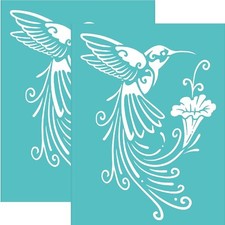 OLYCRAFT 2pcs Silk Screen Printing Stencils Hummingbird Pattern