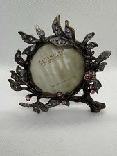 Argento SC SWAROVSKI Pink Crystals Blue Leaves Ladybug Tree Photo Frame