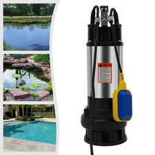 Submersible Pump with Automatic Float Switch Underwater Pump w/ Hose Adapters