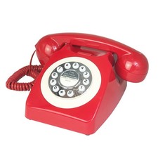 Corded , Red 80's Classic Telephone/Landline /Wired Antique Telephone for Hom...