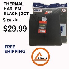 THERMAL HARLEM BLACK  WINTER  2CT  Size -XL  Only 29.99  FREE SHIPPING