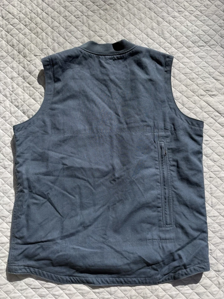 Chaleco de Trabajo Patagonia Todas las Temporadas Para Hombres Grande Azul Cáñamo Lona Cremallera Completa Talla XL 27815 Foto 4 de 4