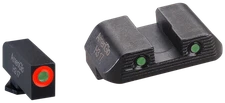 AmeriGlo GL823 Trooper Glock Grn Tri Orange Outline Front Sight-Grn Black Rear