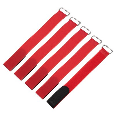 5Pcs Battery Tie Down Straps 1'' x 10'' Red Nylon Hold Down Hook Loop Straps