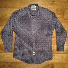 VTG Savane Pattern Long Sleeve Button Up Dress Shirt - Men's Large, Made In USA