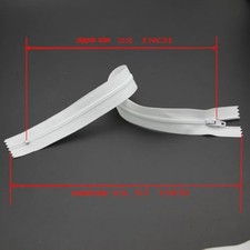  3 white nylon coil zippers for sewing, close end nylon coil zippers f