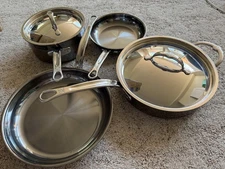 4 PIECE (+ TWO LIDS) HESTAN NANOBOND TITANIUM SET NEW DISPLAY PIECES