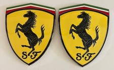 Ferrari Fender Shields Badges Emblems Ceramic Cloisonne Repros - Set Of 2