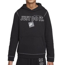 Nike Boys  Sportswear JDI Pullover Hoodie   Black/Iron Grey, Medium
