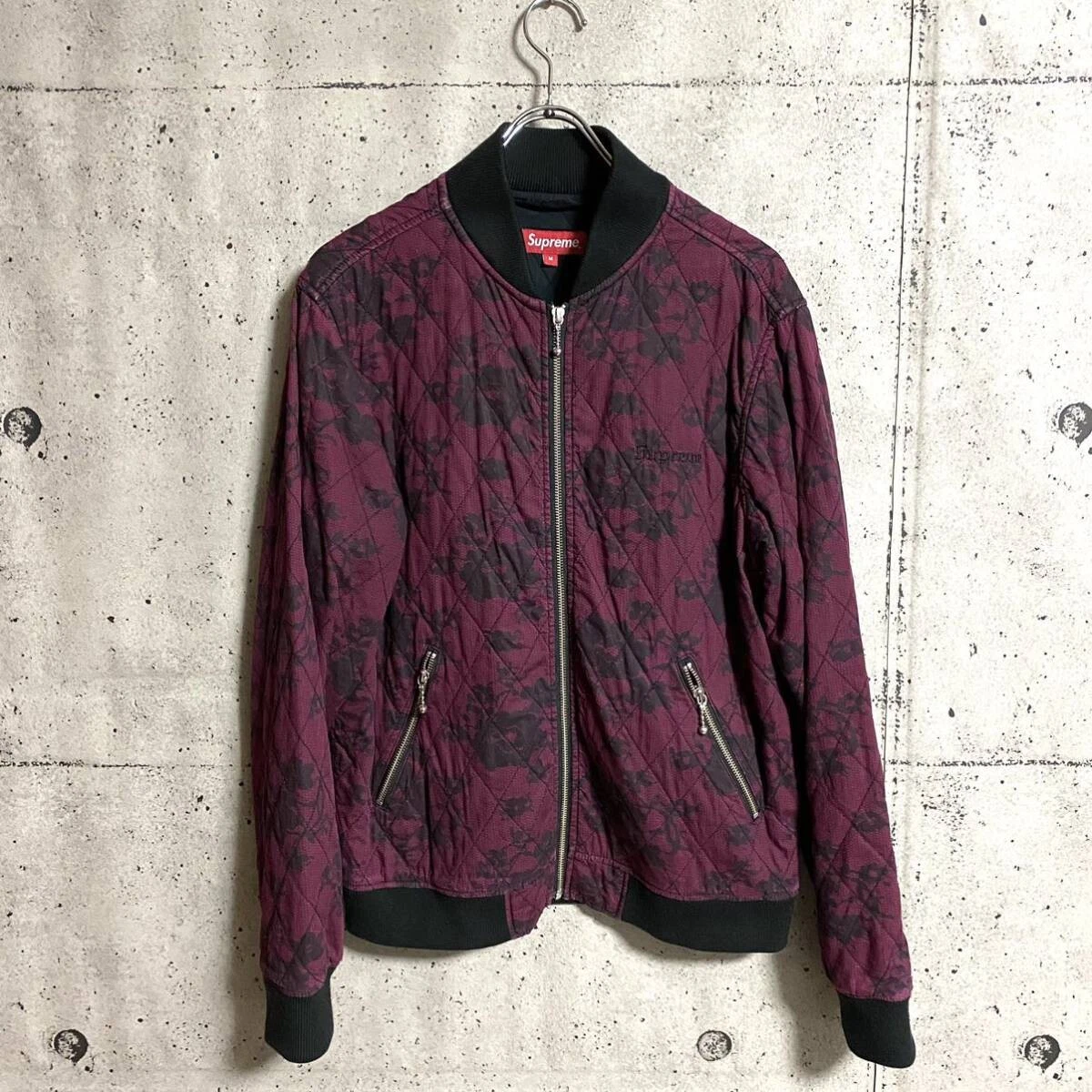 Blouson bomber en dentelle matelassée suprême coton matelassé blouson M vin noir