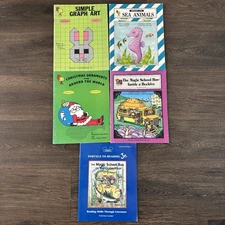 Teacher Resource Lot of 5 Books Magic School Bus Graph Art Sea Animals Christmas