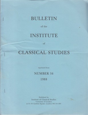Women in Tragic Space. [From: Bulletin of the Institute of Classical Studies, No