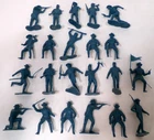 Vintage Marx Plastic 2.5" Dark Blue Army Western 22 Figure Lot 1960's 70's