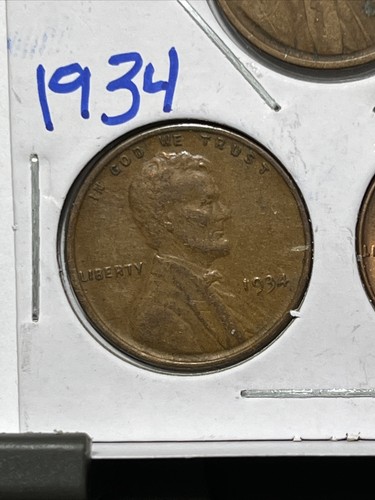 Lote de centavos de trigo Lincoln 1919-D 1934 1956-D monedas reales colección de centavos iniciador - Imagen 4 de 7