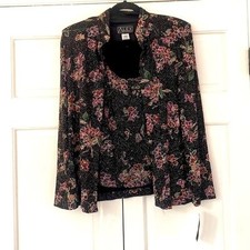 Alex Evenings Two Piece Set NEW Size Medium Glitter Floral Fancy Occasio Wedding