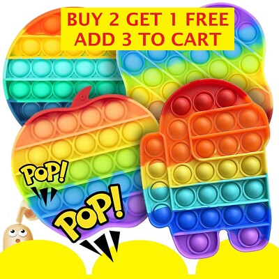 Popit Fidget Toy Push Bubble Sensory Stress Relief Kids Family Games Square Game