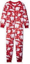 Karen Neuburger Kid's PJ Pajama, Bear Flakes, Red, Kid's Large