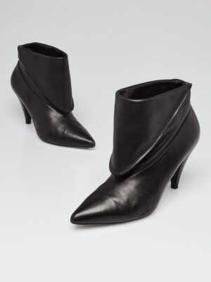 Givenchy Black Leather Fold Over Ankle Booties Size 6.5/37