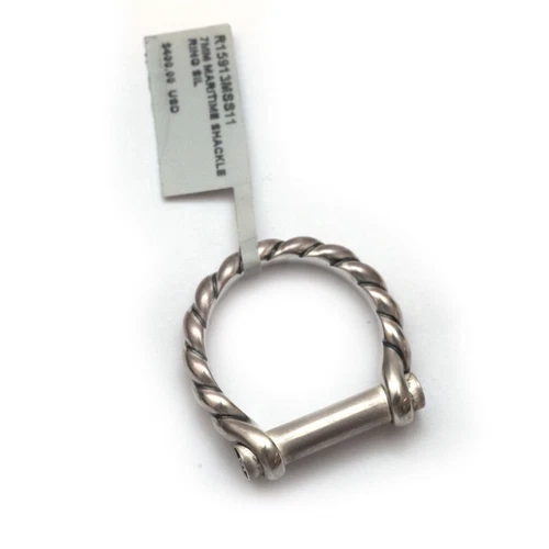 全新 David Yurman 男式 7 毫米海上镣铐戒指 纯银 11 码 - 第 4 张/共 6 张