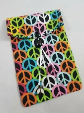 Tarot Card/Oracle Card Bag/Pouch Handmade Peace Sign with Charm