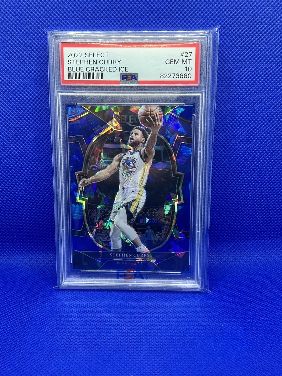 Stephen Curry 2022 Panini Select #27 BLUE CRACKED ICE 🧊 - PSA 10
