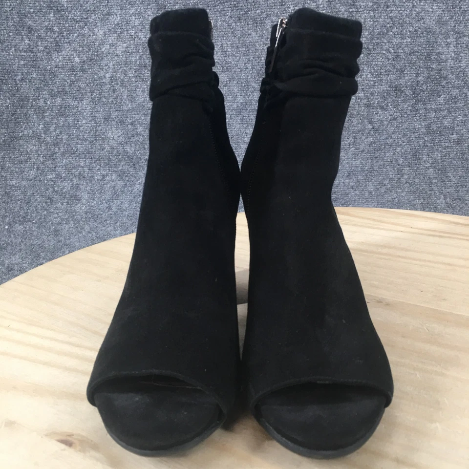 Kenneth Cole Reaction Boots Womens 6.5 M Fridah Ankle Bootie Black Suede Heels - Image 4 of 4