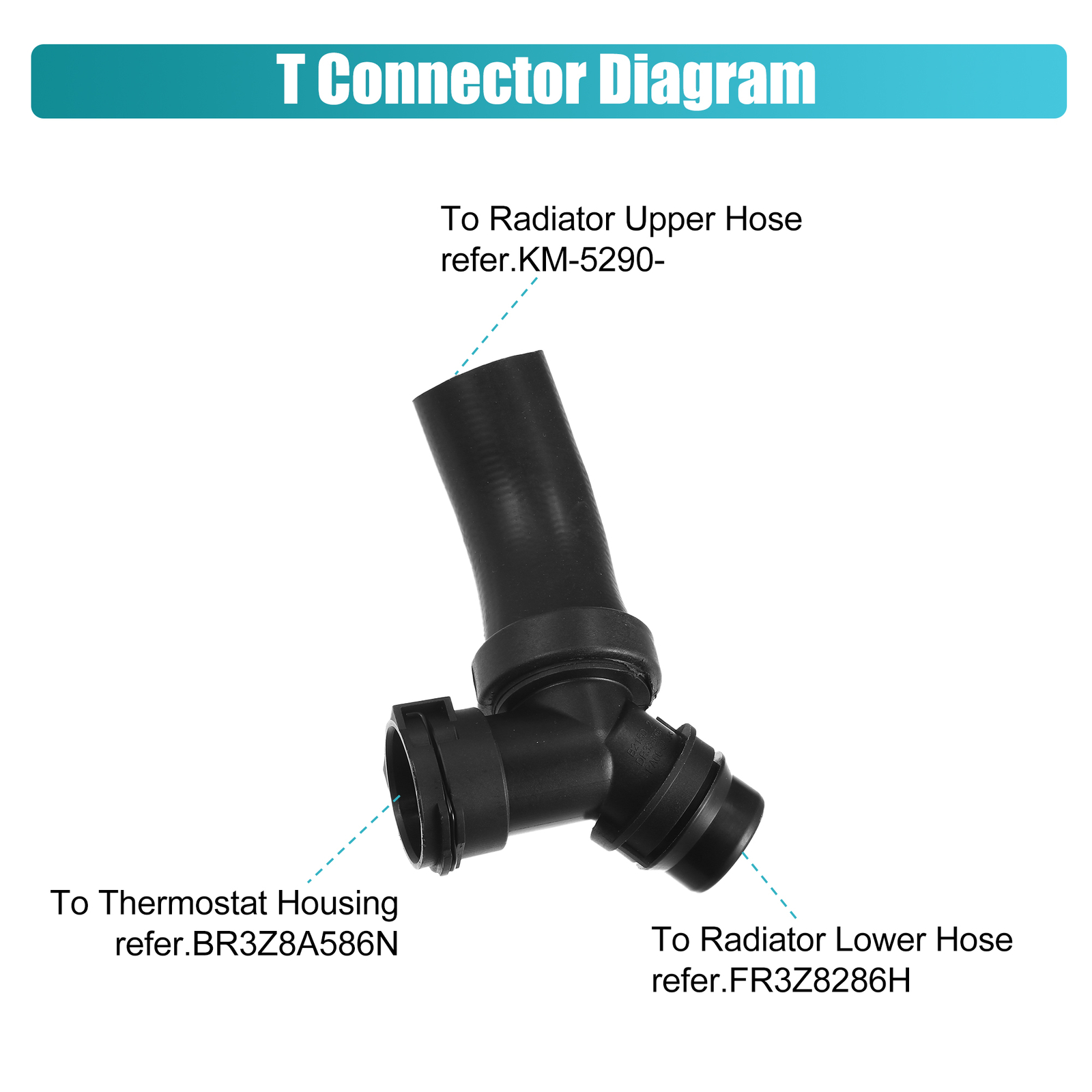 Pack of 1 for Ford F150 20112021 Coolant Pipe T Connector DR3Z8566B 718844810265 eBay