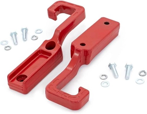 Heavy-Duty Forged Steel Tow Hooks for Jeep Grand Cherokee 15-22 - Red Finish - Picture 3 of 11