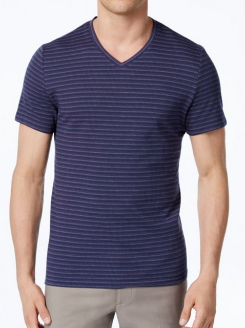 Stripe V-Neck Short Sleeve T-Shirt 