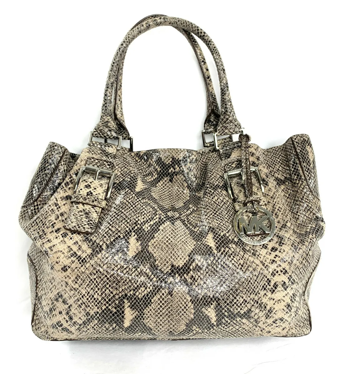 Michael Kors Carmen Small Two-tone Snake Non-leather Vegan Shoulder Bag Var  - Michael Kors bag - | Fash Brands