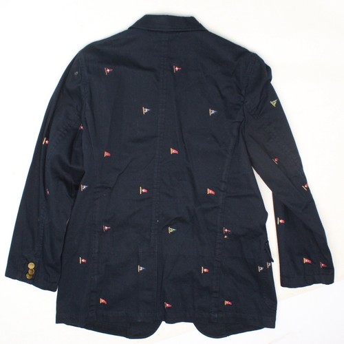 Polo Ralph Lauren Boys Sport Coat 16 Navy Blue Yacht Club Flag Brass Buttons 34S - Picture 2 of 7