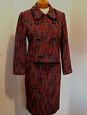 Talbots Petites Ladies Multicolor Tweed Suit Acrylic/ Cotton/ Wool Size 8