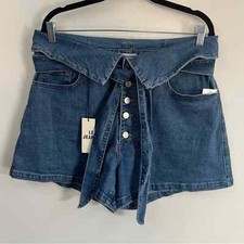 *NEW* Le Jean by Charlie Gay Lola Fold Over Belted Shorts Woman Size 32
