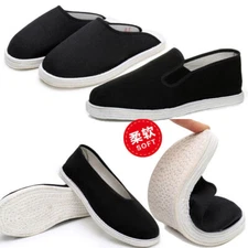Chinese Men's Women's Martial Arts Kung Fu Wushu Canvas Flat Shoes Slippers soft