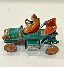 Vintage 1939 TKK Tin Lizzy Roadster with Tin Friction Car w/Driver Works Great